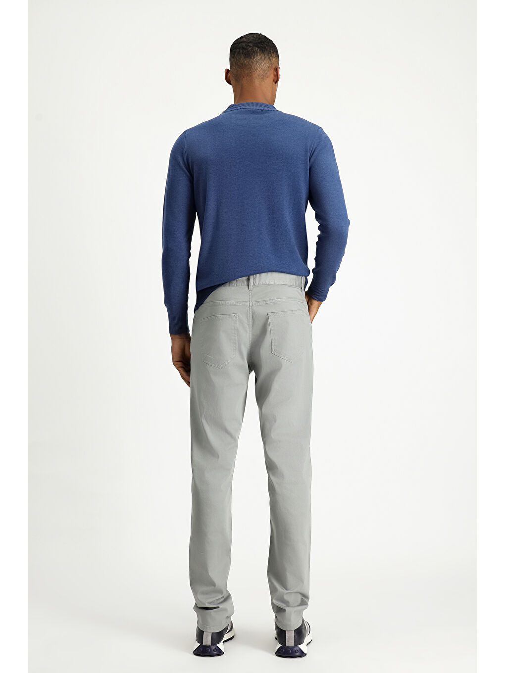 Gri Regular Fit Elastanlı Kanvas / Chino Pantolon-4