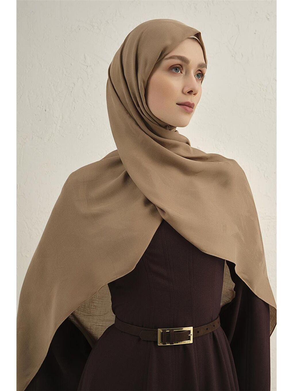 Bej Lyocell Viscon Dalga Desen Şal 1 11-2