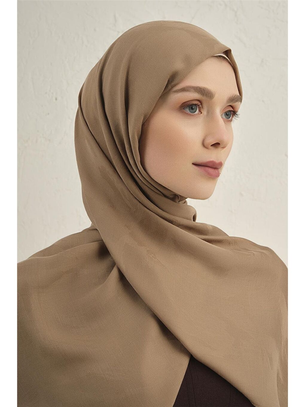 Bej Lyocell Viscon Dalga Desen Şal 1 11-3