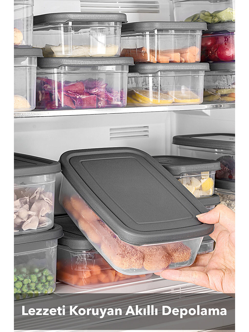 Gri 51'li Dikdörtgen Erzak Saklama Kabı-4