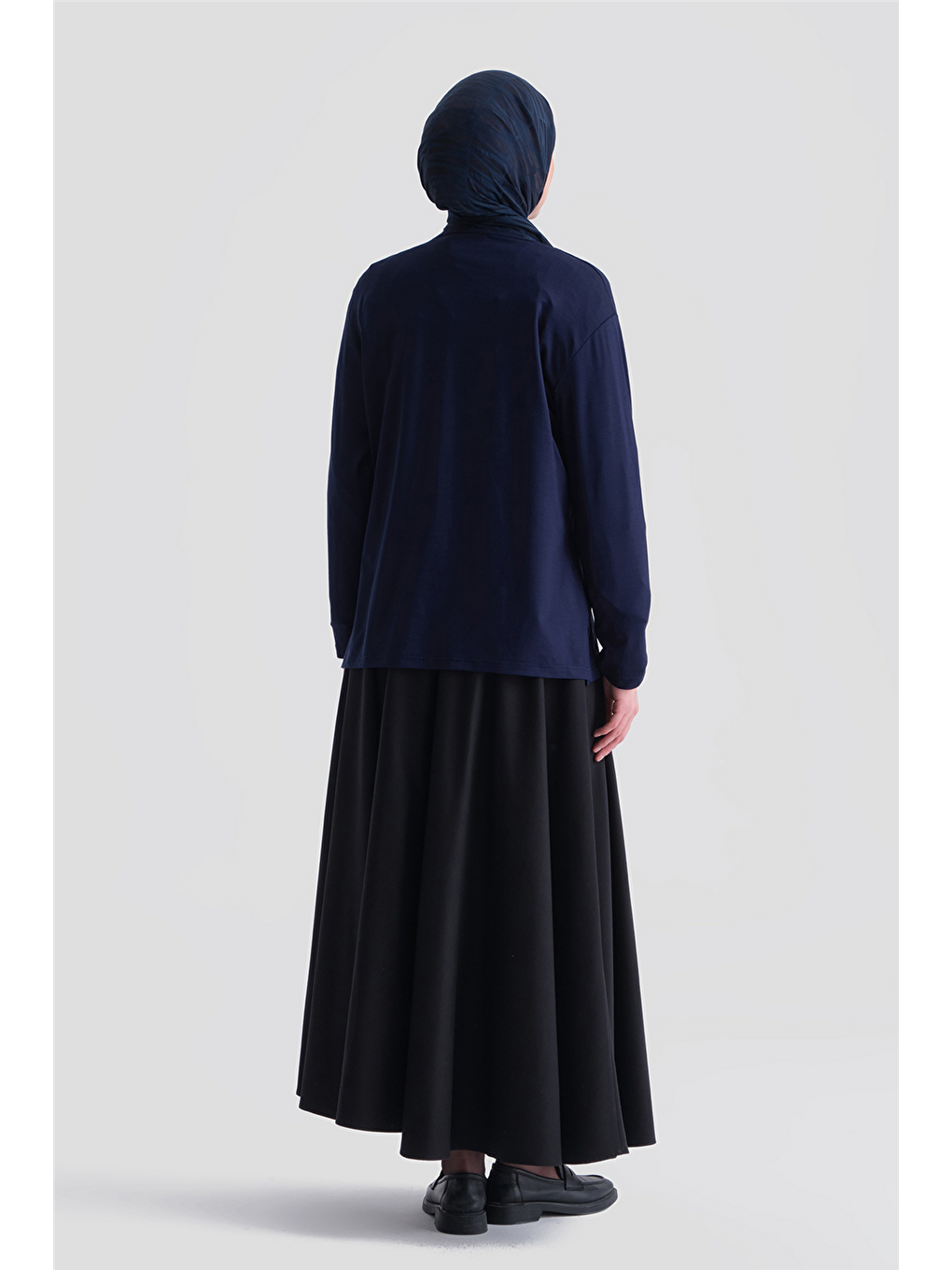 Penye Lacivert Bluz-4