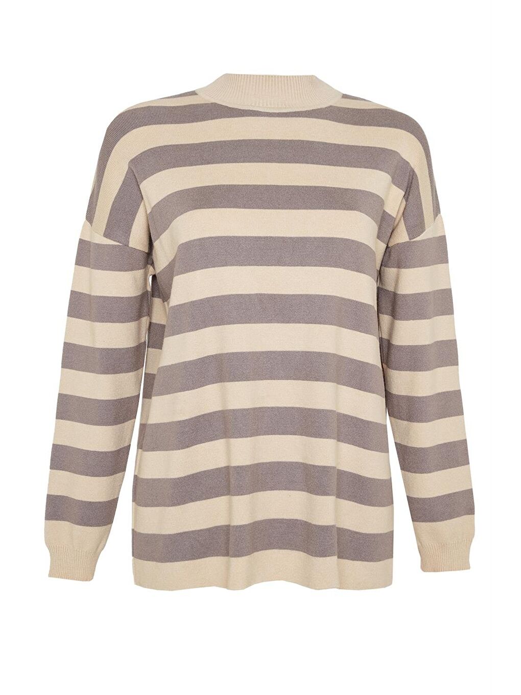 Çizgili Triko Takım 24Kd4213 Bej-5
