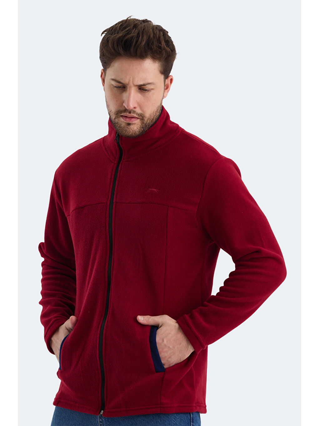 SAFRANO I Erkek Fermuarlı Sweatshirt Bordo-5