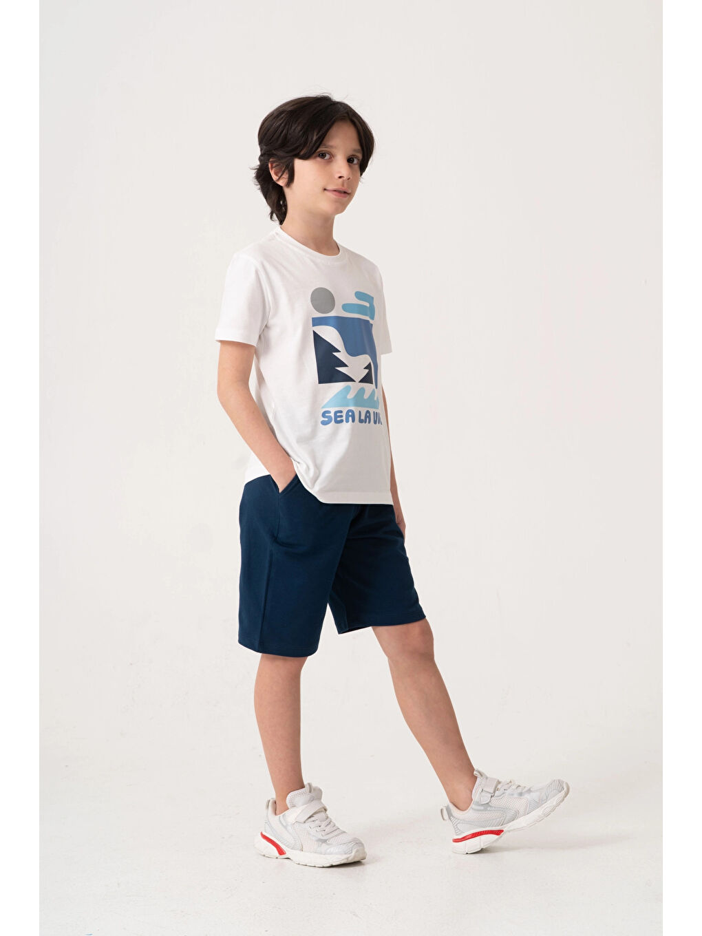 Ekru Sea La Vie Baskılı Erkek Çocuk Takım 50604-1