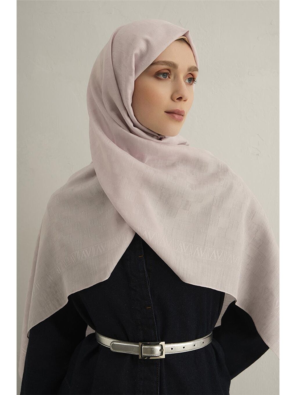 Lila Pamora Dama Çerçeve Şal 2 44