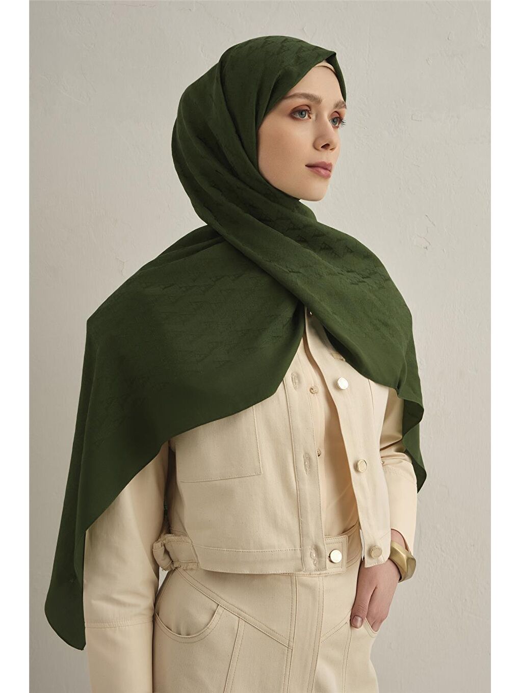 Yeşil Pamora Aa Monogram Şal 3 49-1