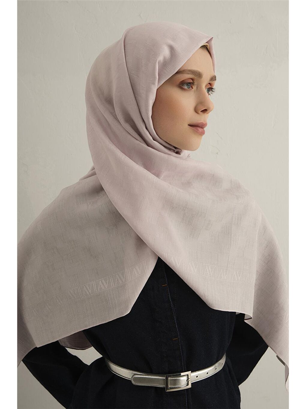 Lila Pamora Dama Çerçeve Şal 2 44-3