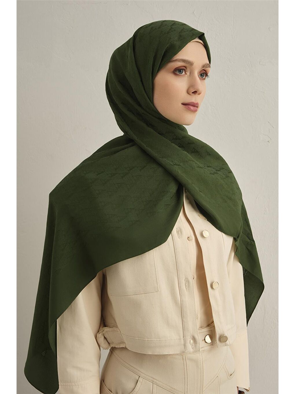 Yeşil Pamora Aa Monogram Şal 3 49-2