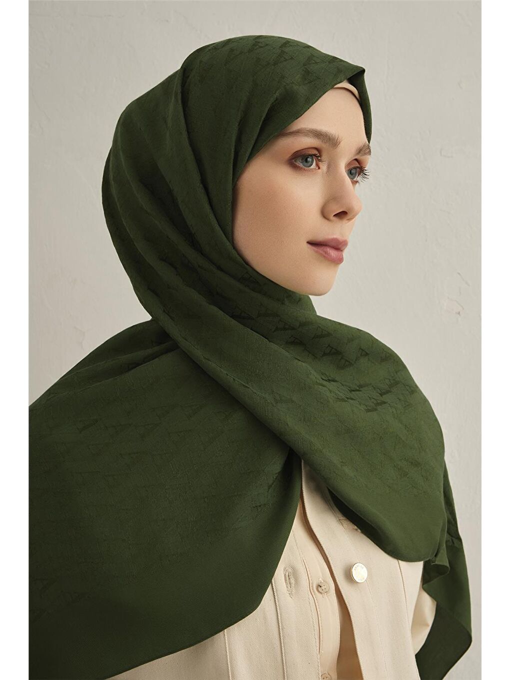 Yeşil Pamora Aa Monogram Şal 3 49-3