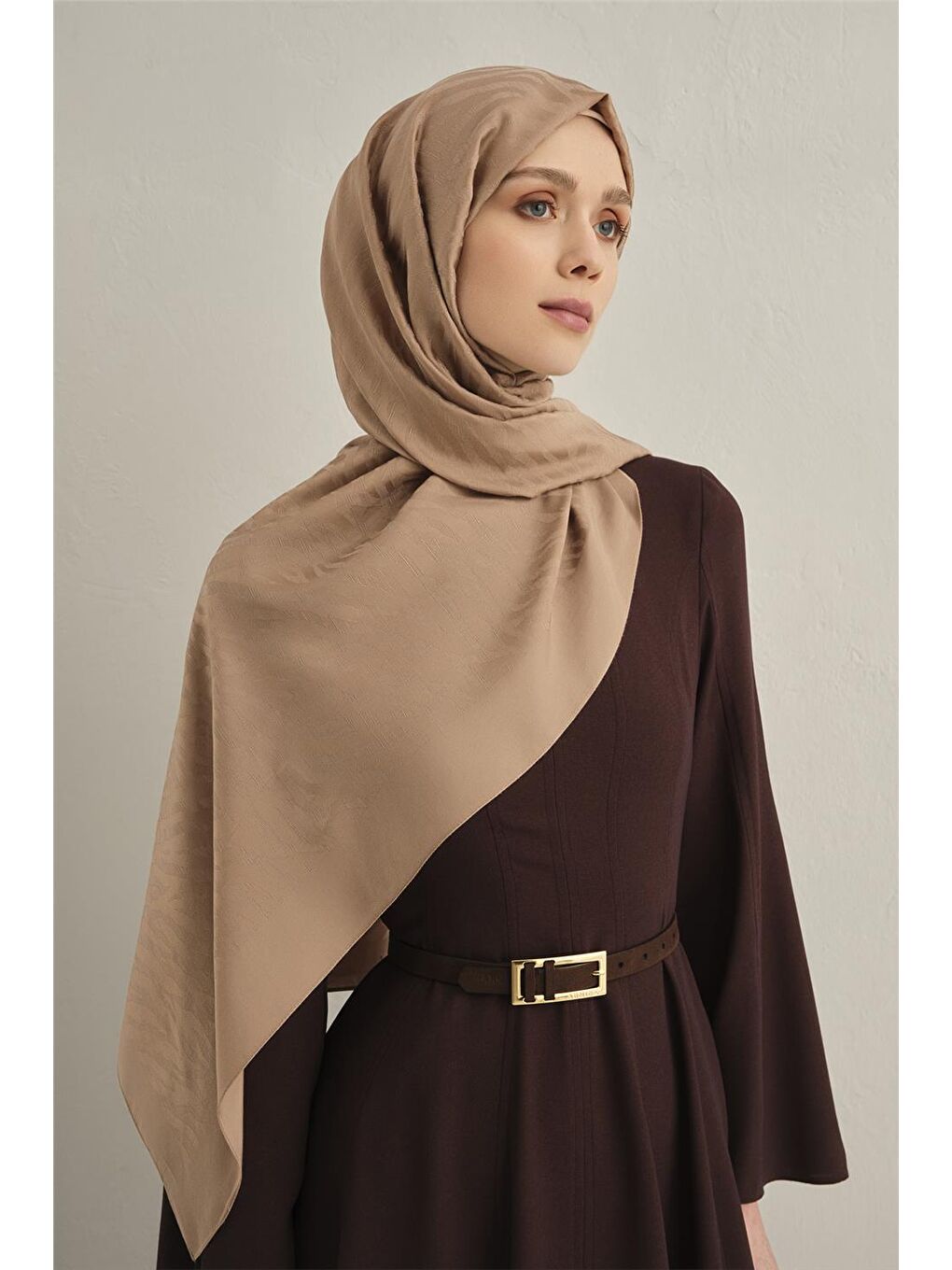 Bej Pamora Zebra Desen Şal 1 05-1