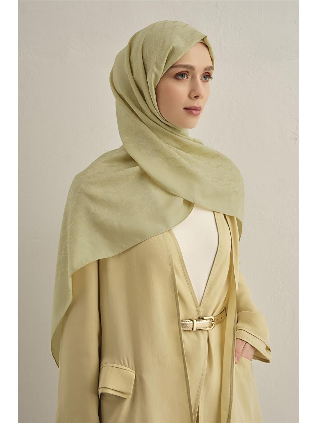 Sarı Pamora Aa Monogram Şal 3 51-1