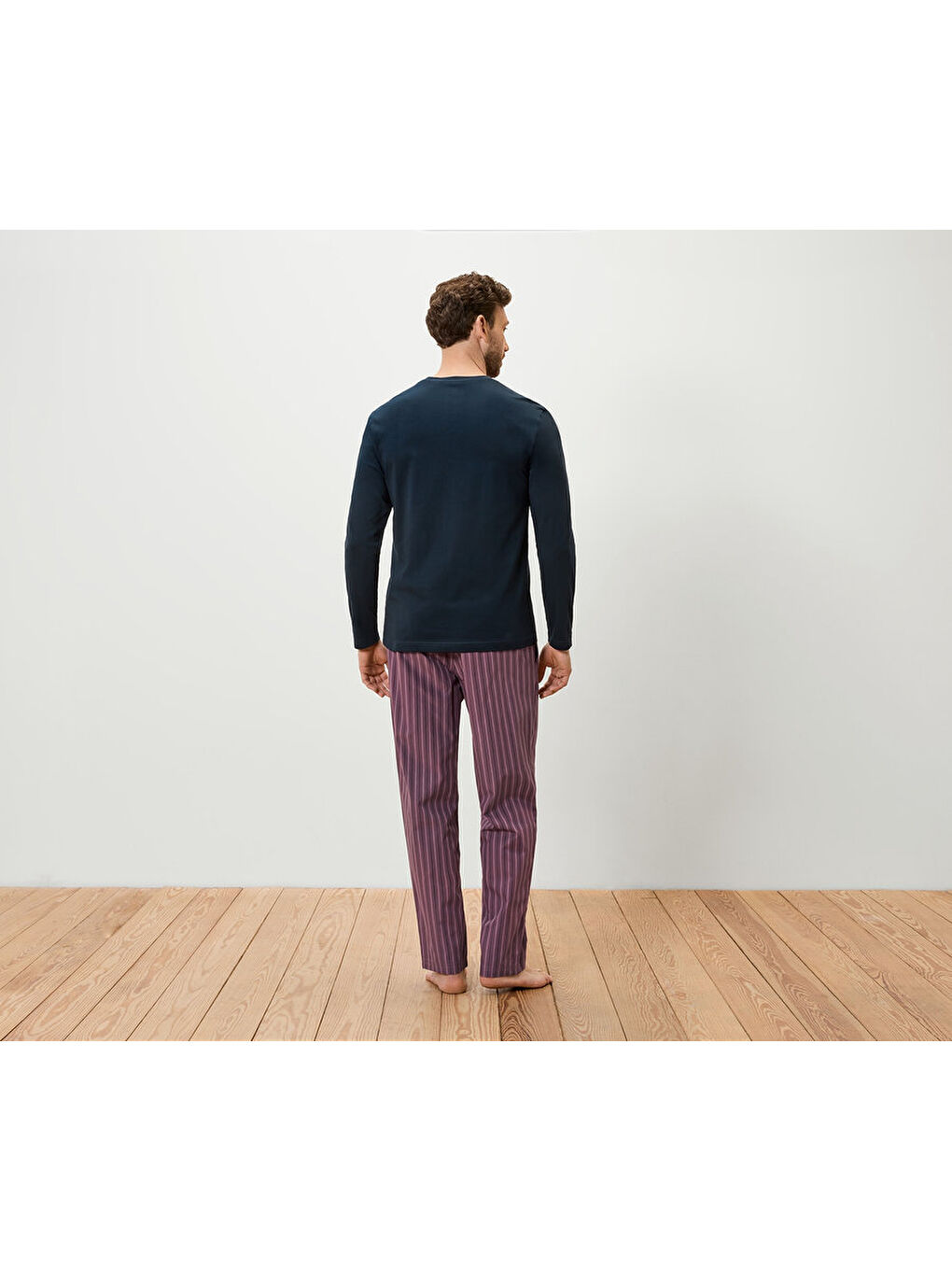 Erkek Pijama Takımı, Dokuma/Örme, Lacivert/Mürdüm, CmiA-1