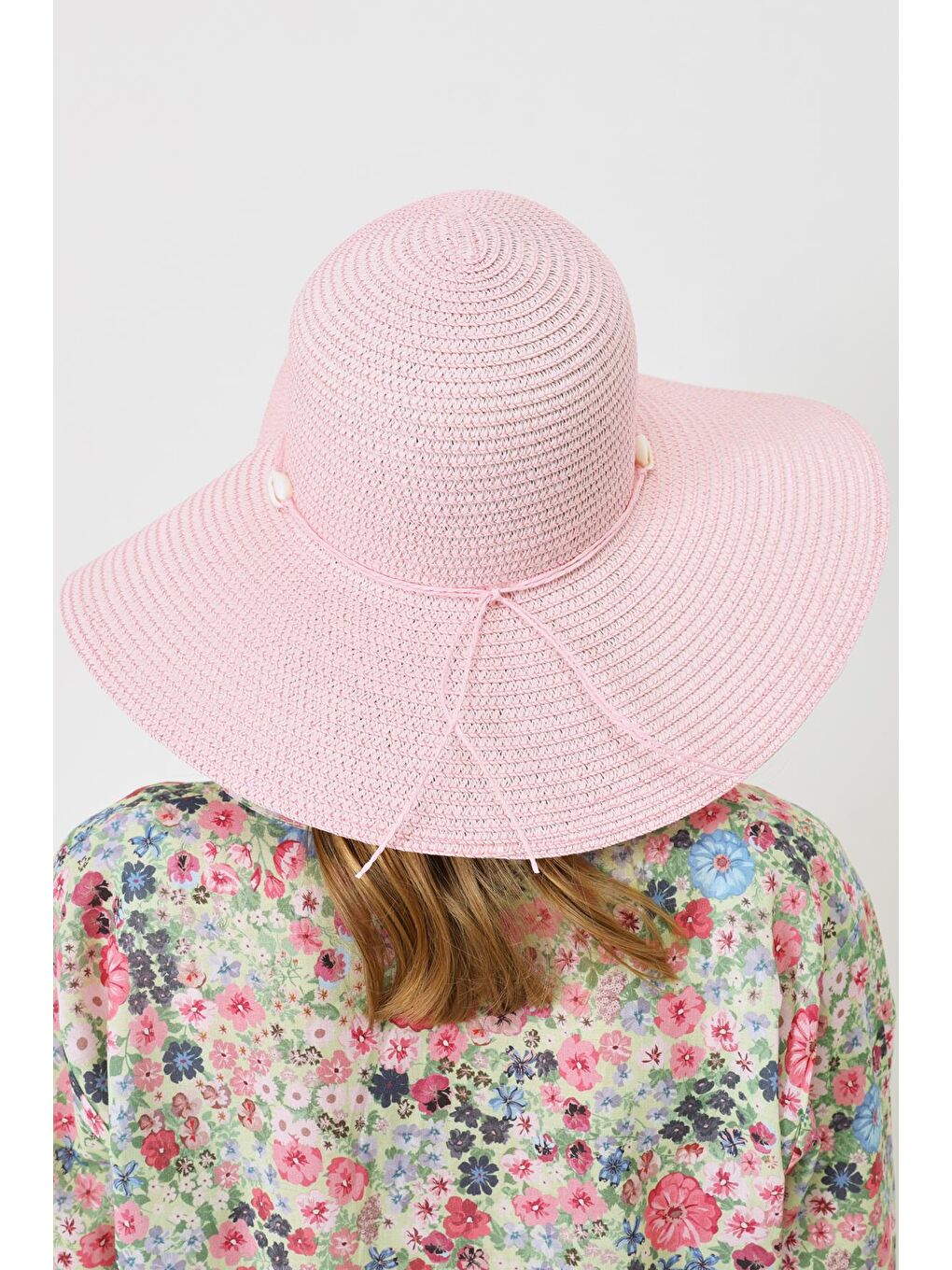 Hasır Plaj Şapkası Y8205 Pembe-1