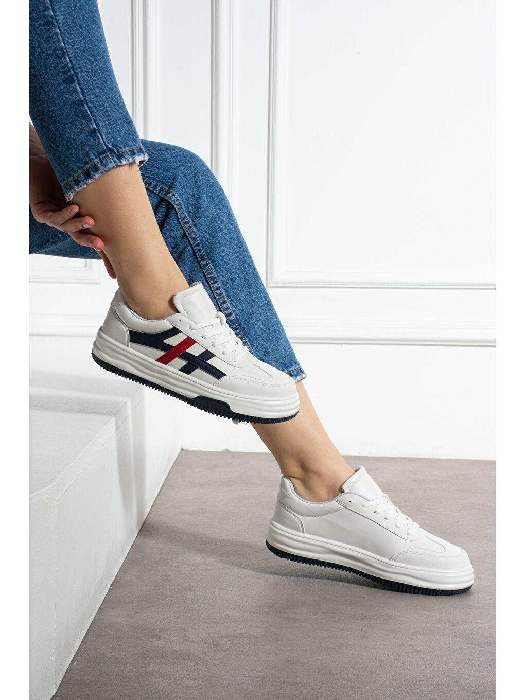 Beyaz Kadın Günlük Sneaker Spor Ayakkabı-2