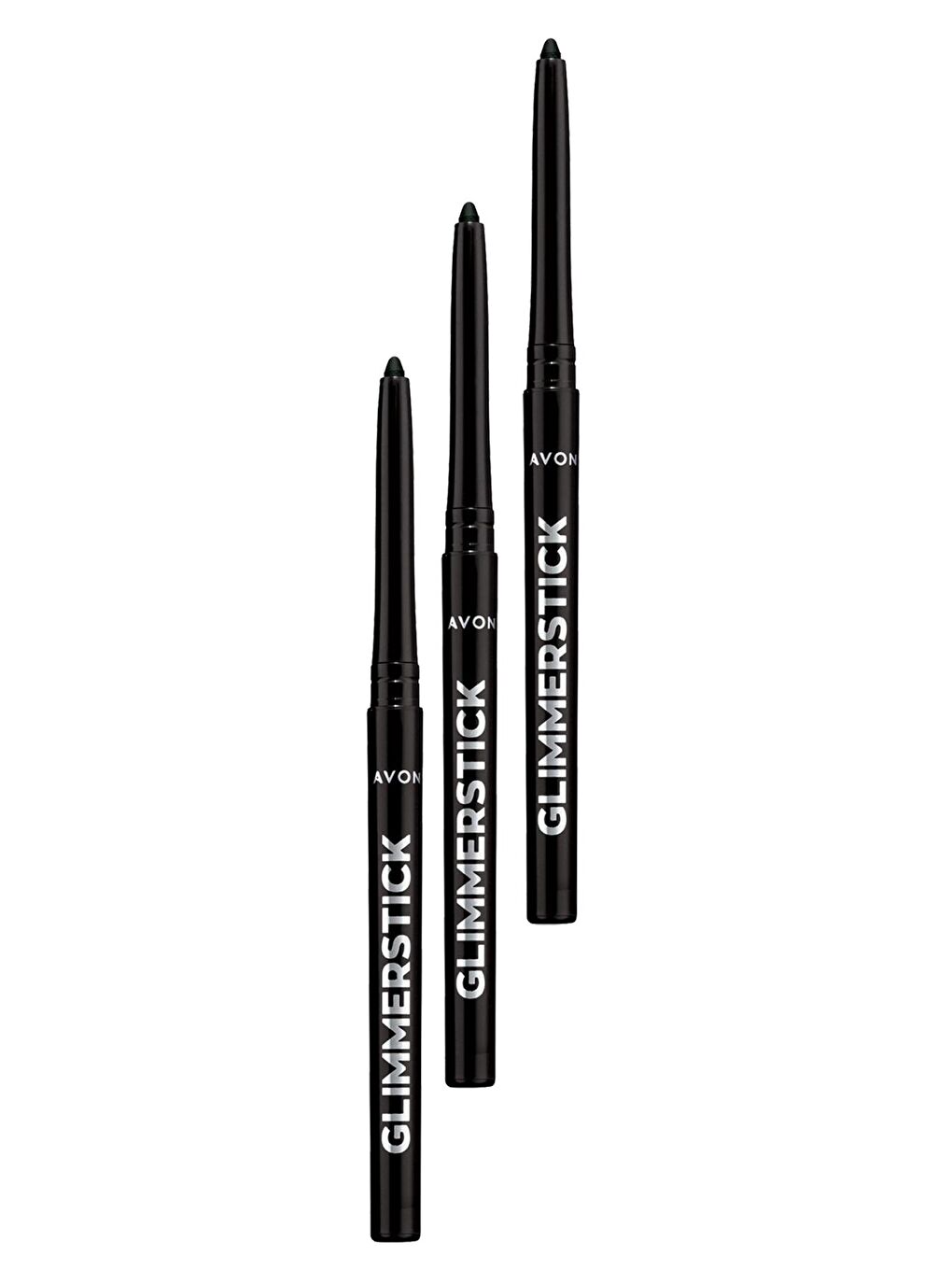 AVON Renksiz Glimmersticks Asansörlü Açılıp Kapanabilen Göz Kalemi Blackest Black Üçlü Set