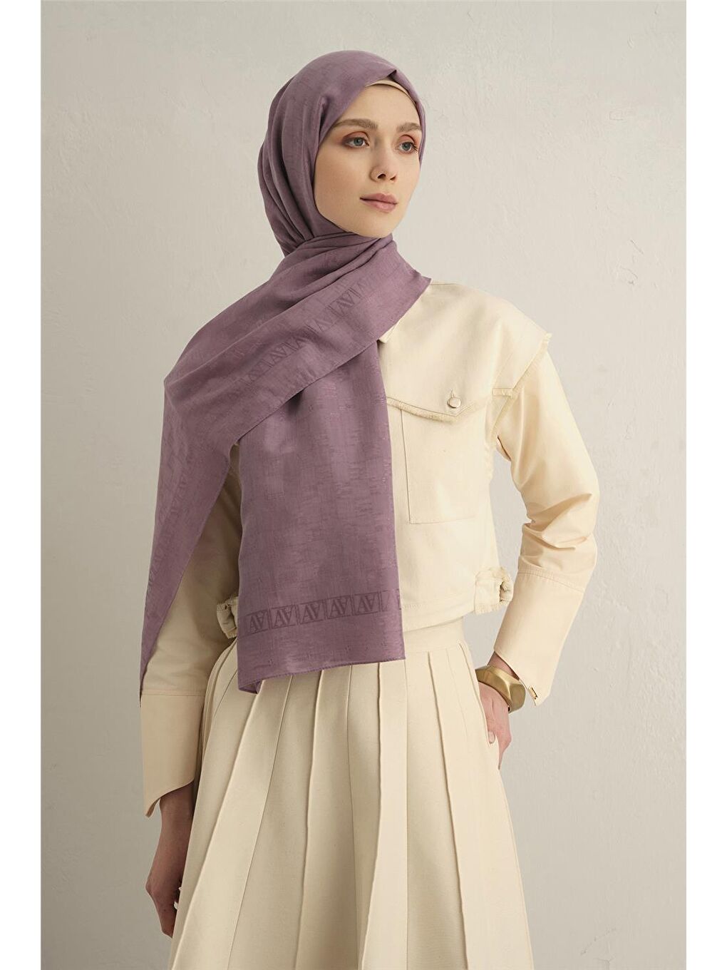 Mor Pamora Dama Çerçeve Şal 2 42-1
