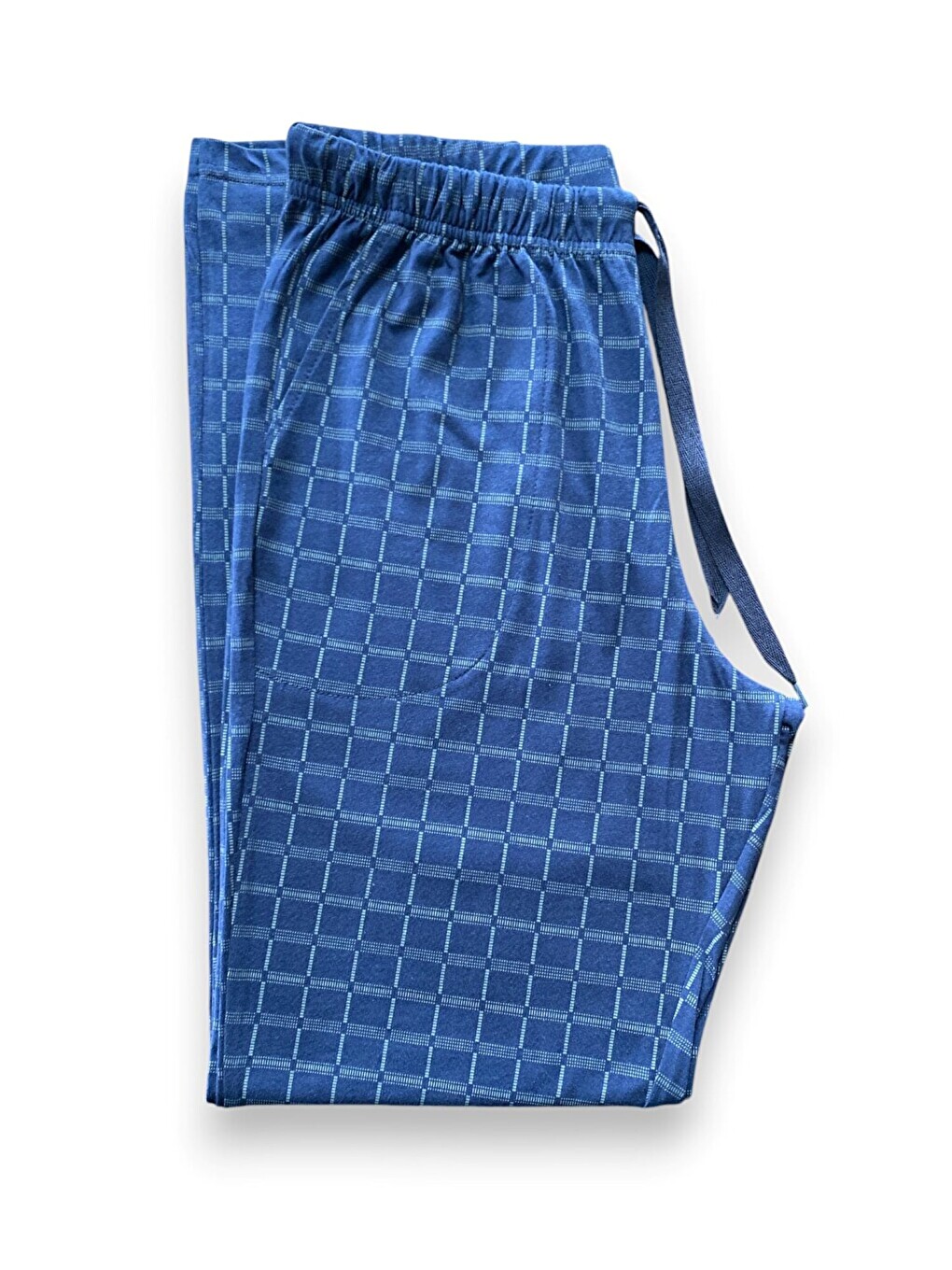 Lacivert Erkek %100 Doğal Pamuk Yüksek Kaliteli Rahat Kalıp Basic Pijama Takımı-1
