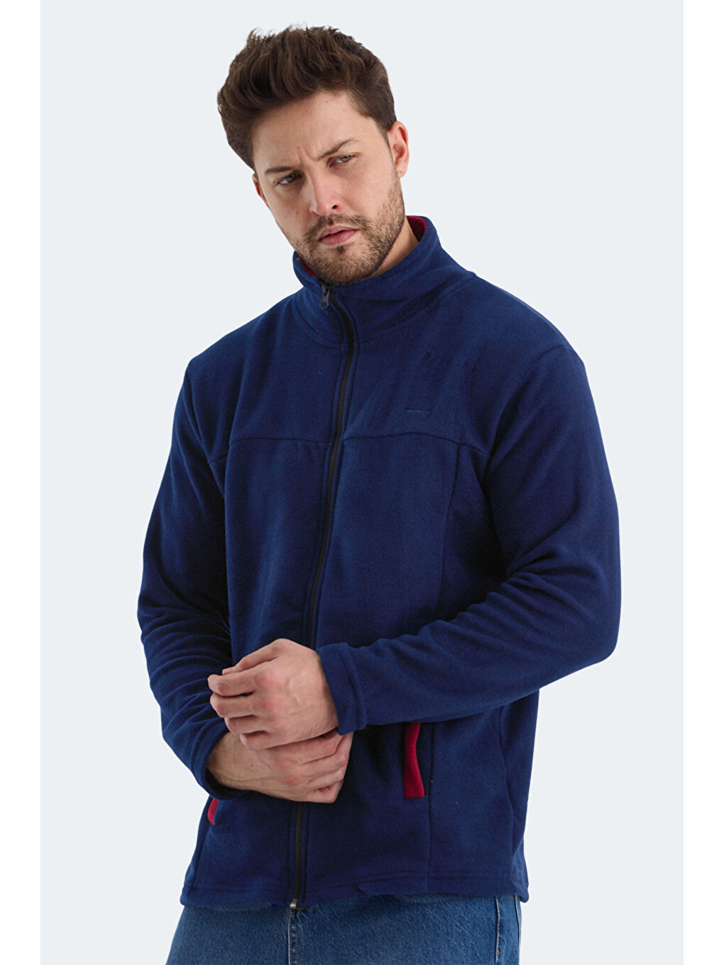 SAFRANO I Erkek Fermuarlı Sweatshirt Lacivert-5