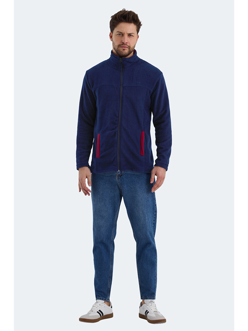 SAFRANO I Erkek Fermuarlı Sweatshirt Lacivert-6