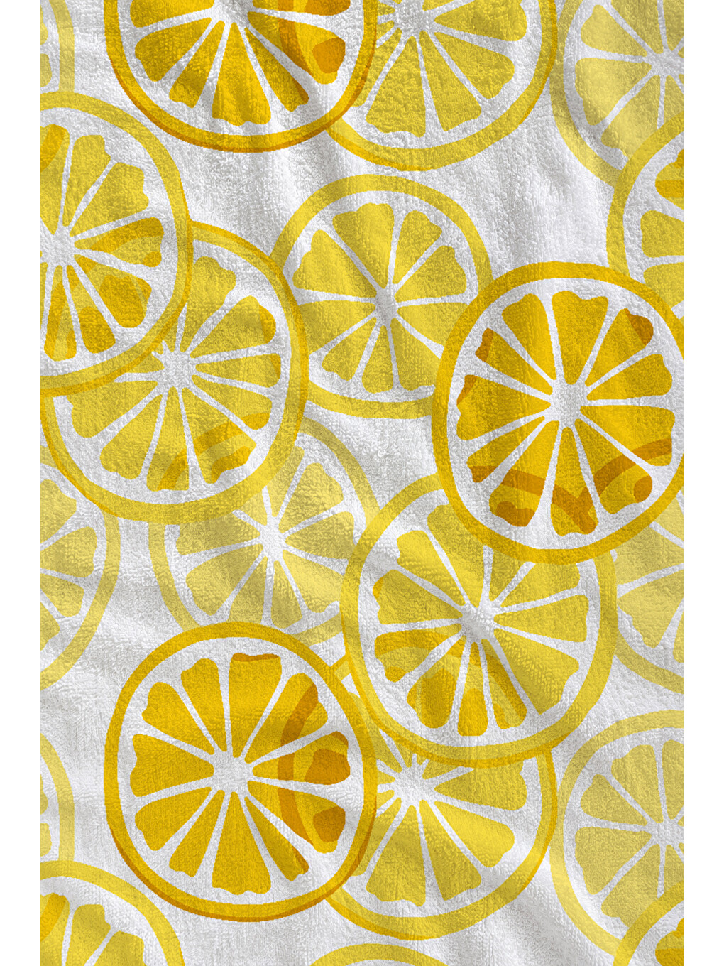 Bej Sarı Limon Desenli 70x150 Cm Dijital Baskılı Plaj Ve Banyo Havlusu-1