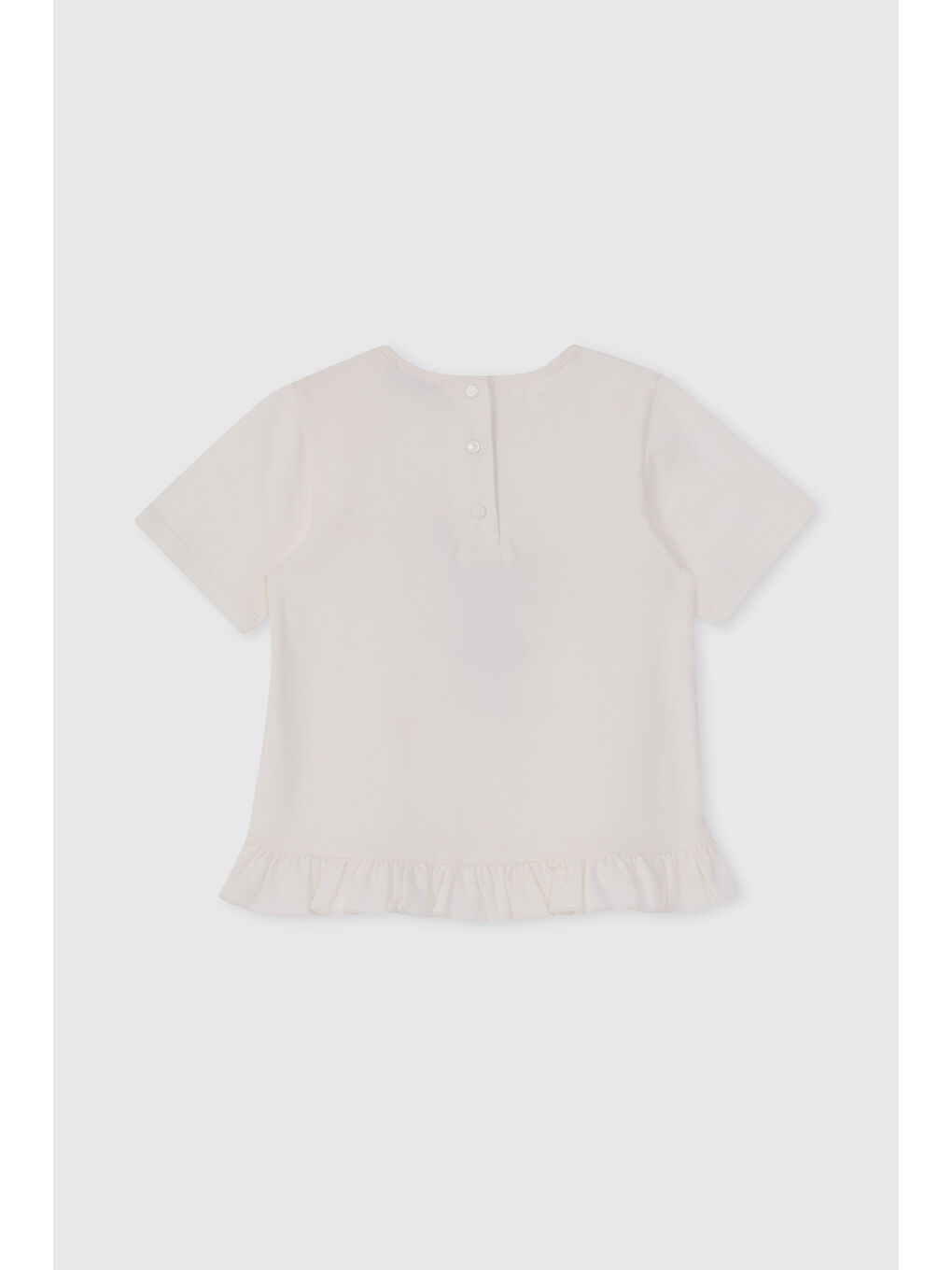 Kız Bebek Baskı Detaylı Ekru Tişört-1