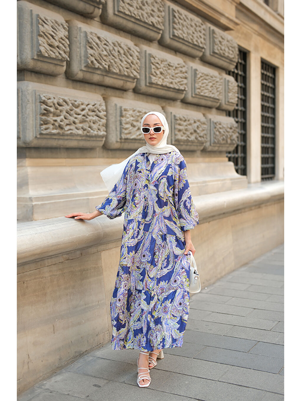 Kadın Yakamoz Desenli Elbise Mor-1