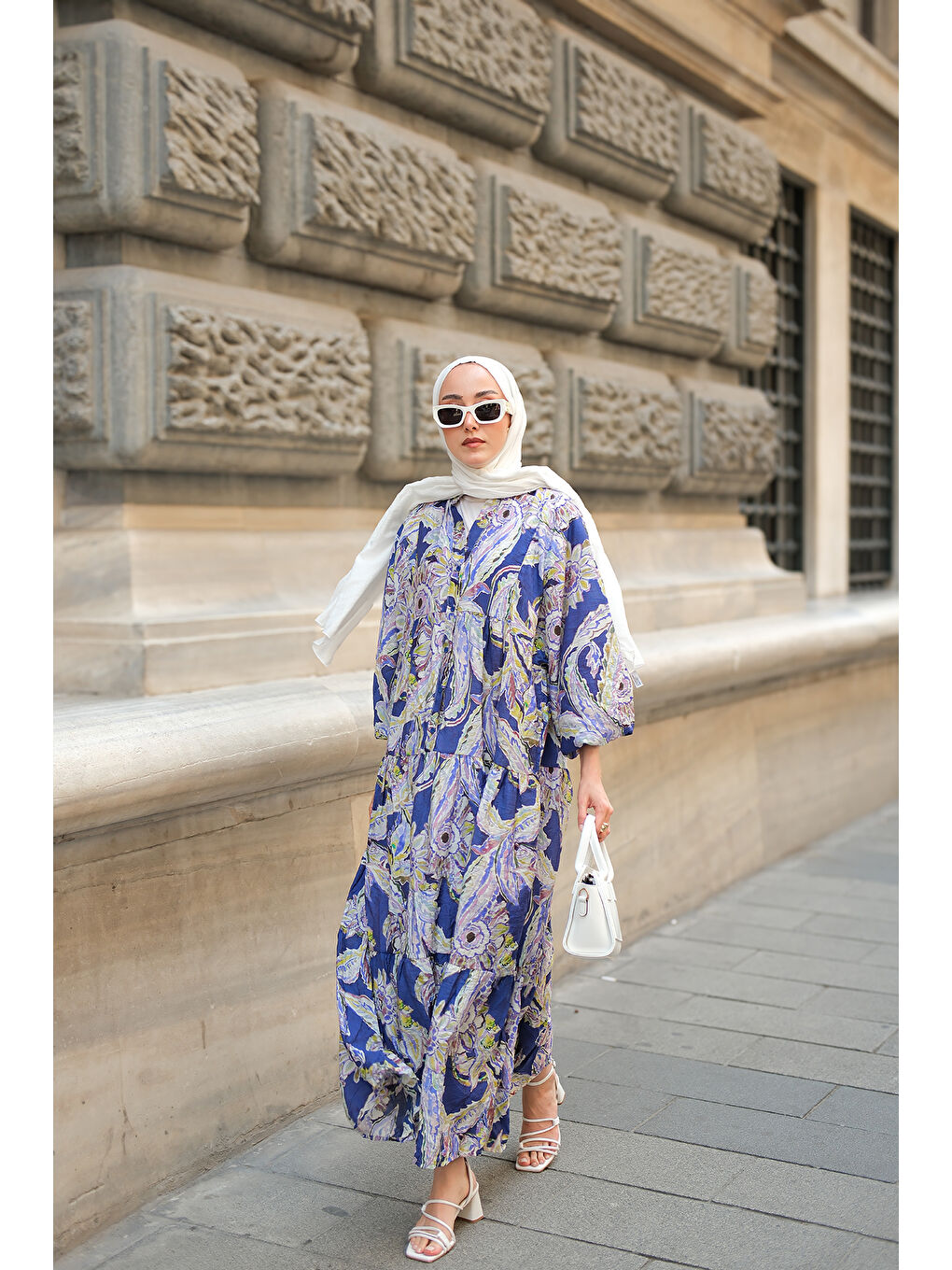 Kadın Yakamoz Desenli Elbise Mor-2