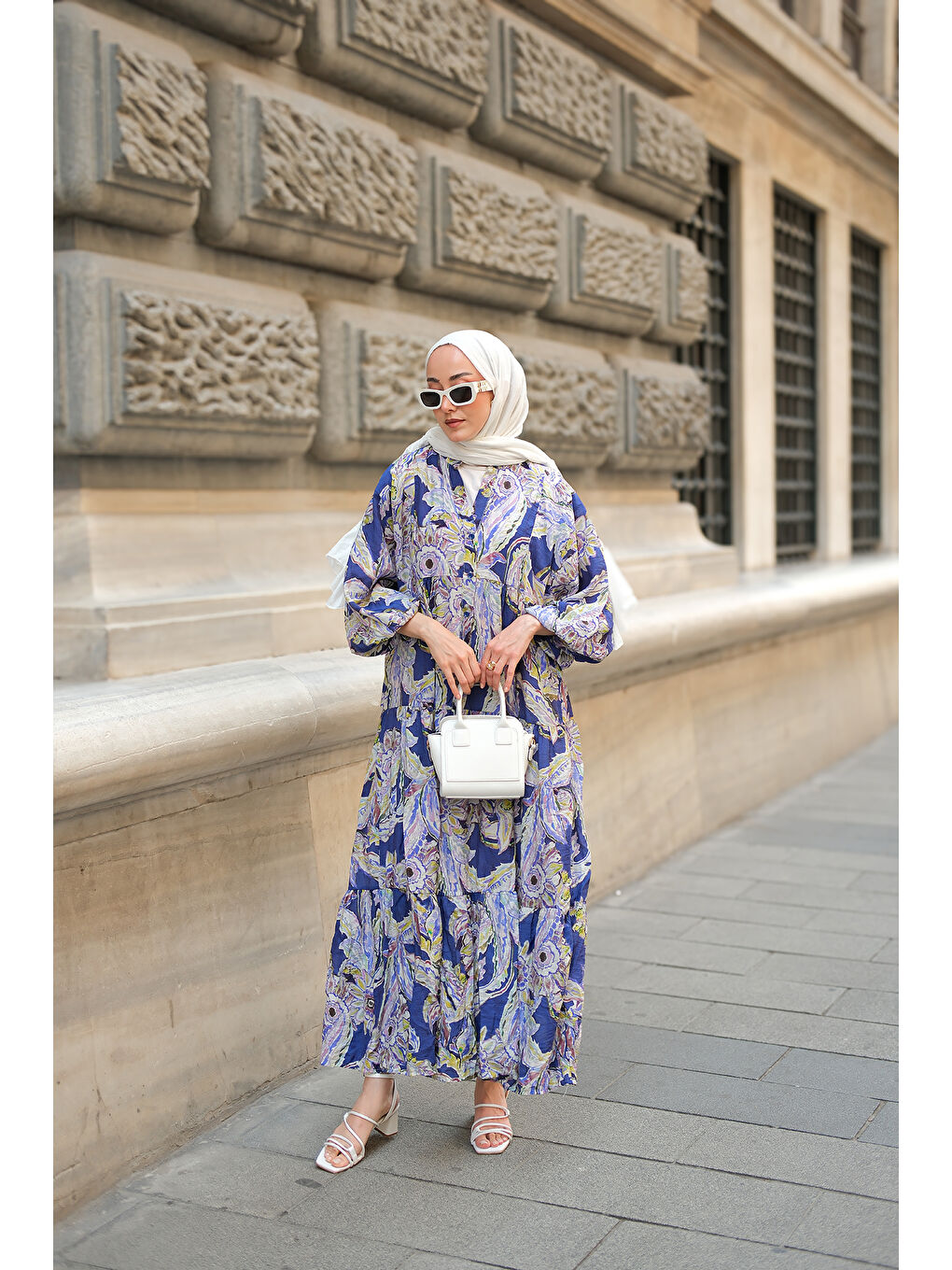 Kadın Yakamoz Desenli Elbise Mor-4