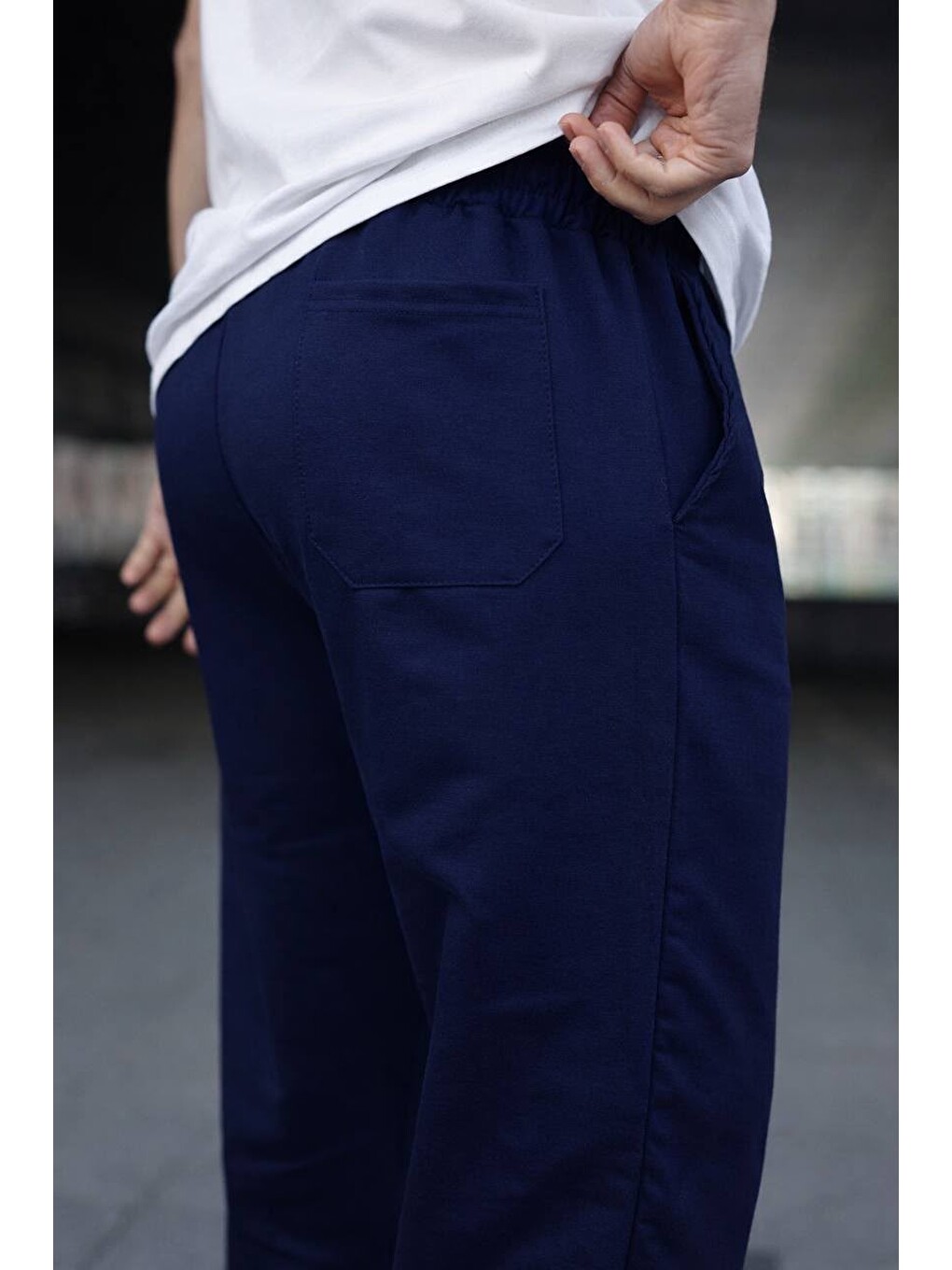Erkek Trend Baskılı Jogger Lacivert Baggy Eşofman Altı-5