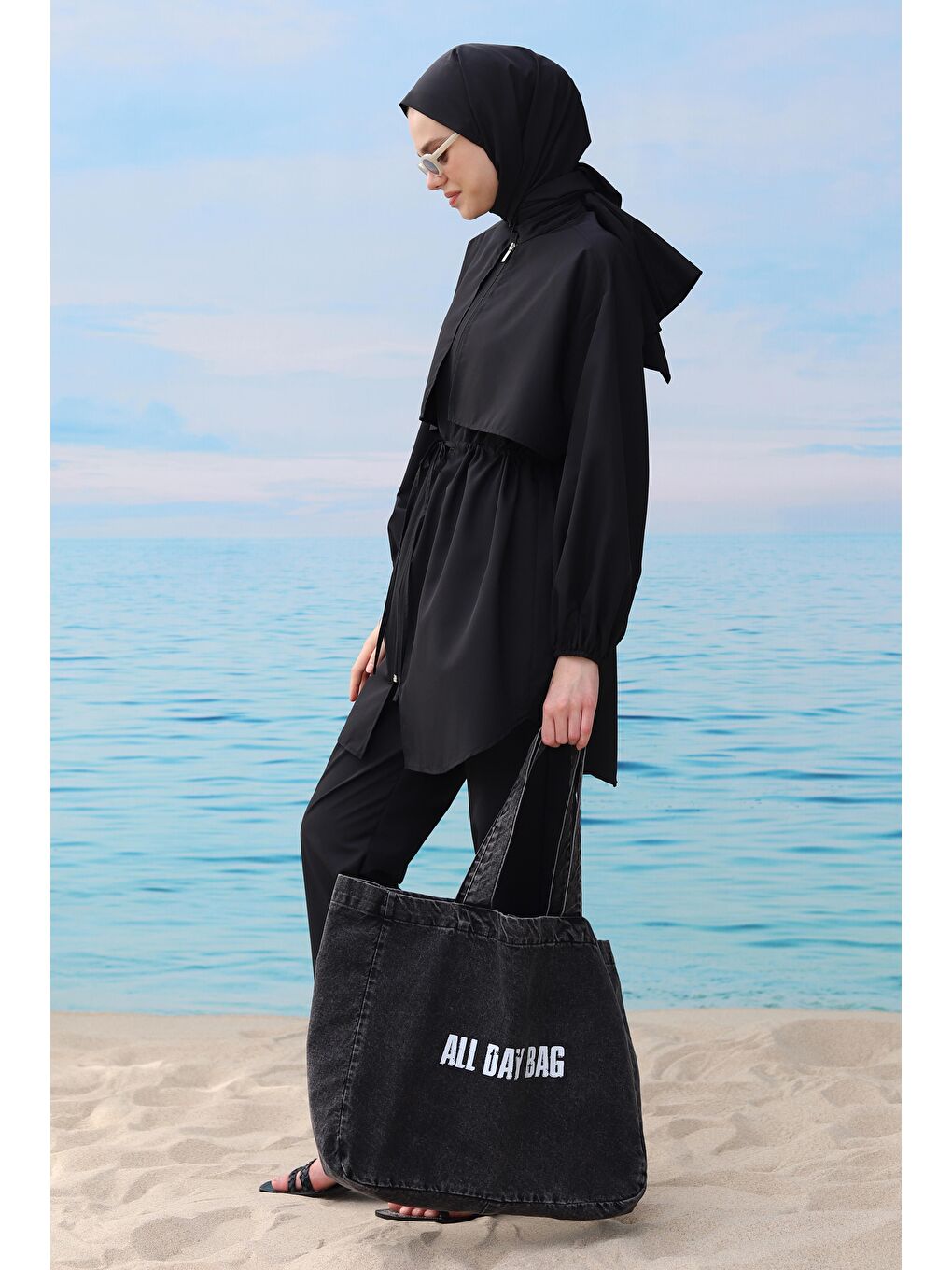 Rüzgarlıklı Yüzme Takımı Siyah-4