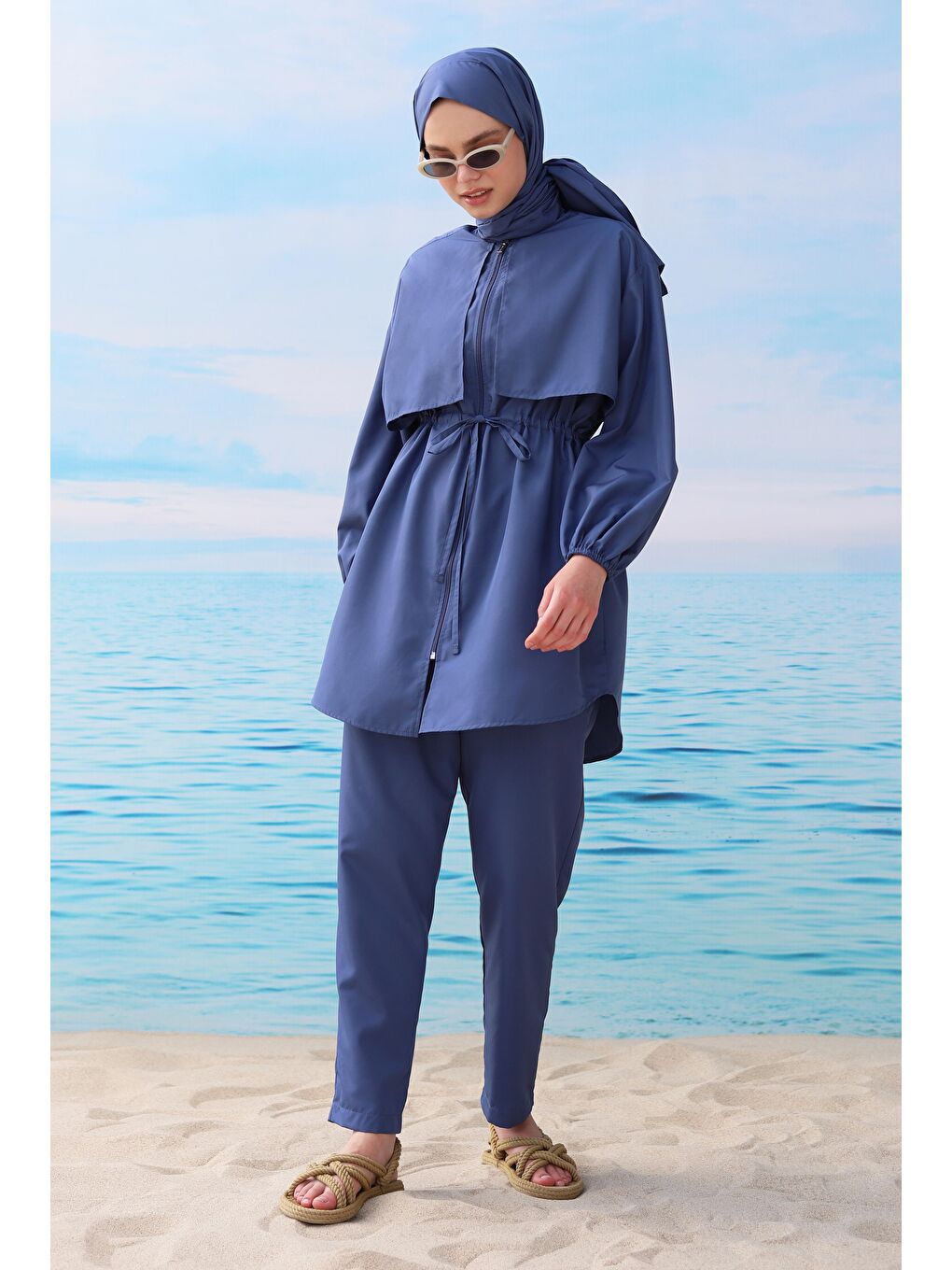 Rüzgarlıklı Yüzme Takımı Jean Mavi