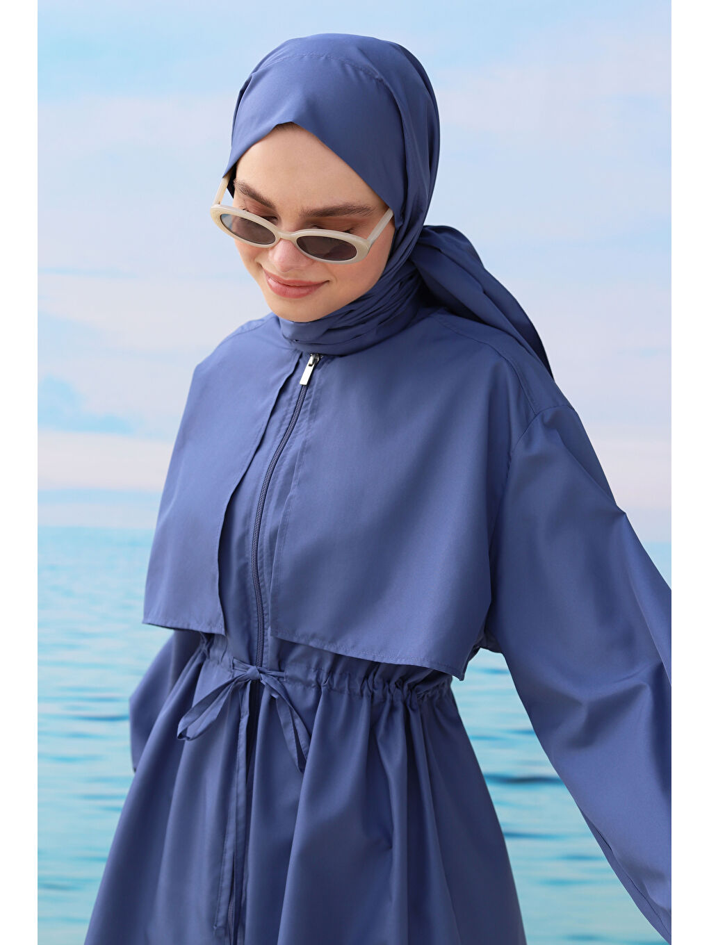 Rüzgarlıklı Yüzme Takımı Jean Mavi-1