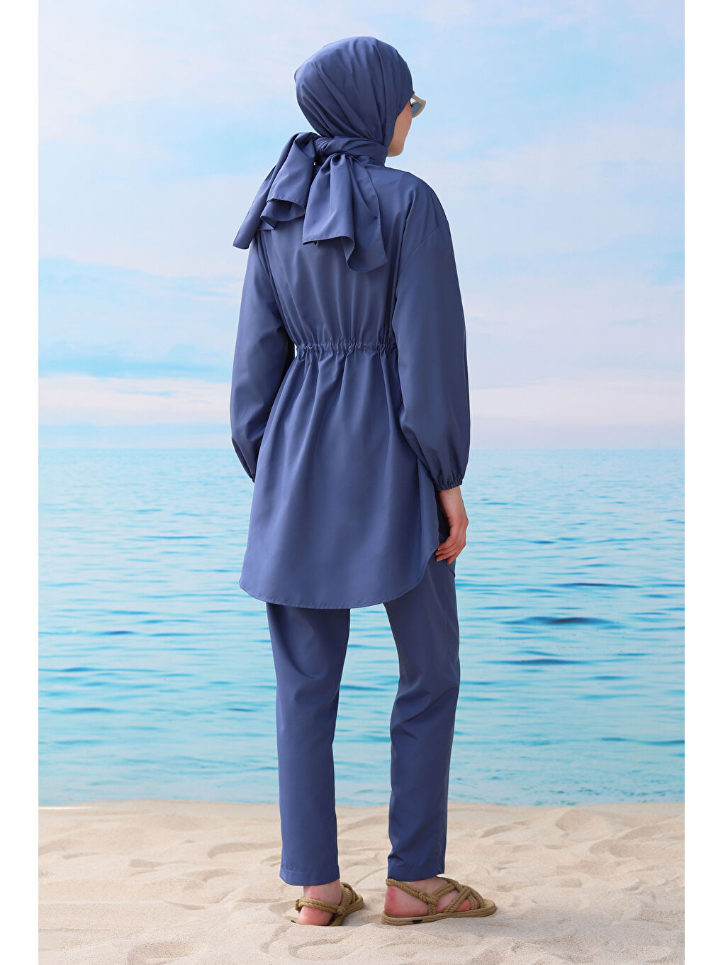 Rüzgarlıklı Yüzme Takımı Jean Mavi-2