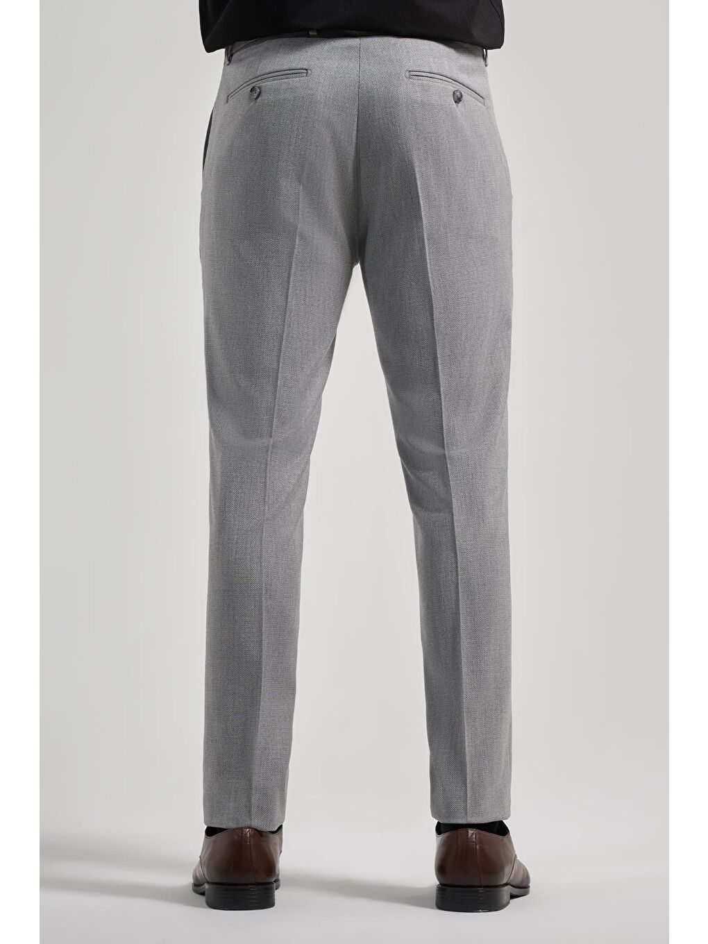 Gri Esnek Yandan Cepli Slim Fit Classic Erkek Pantolon 1003250160-3