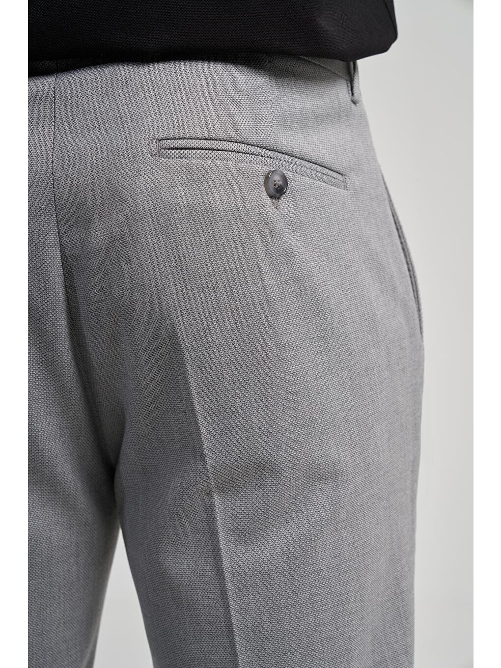 Gri Esnek Yandan Cepli Slim Fit Classic Erkek Pantolon 1003250160-4