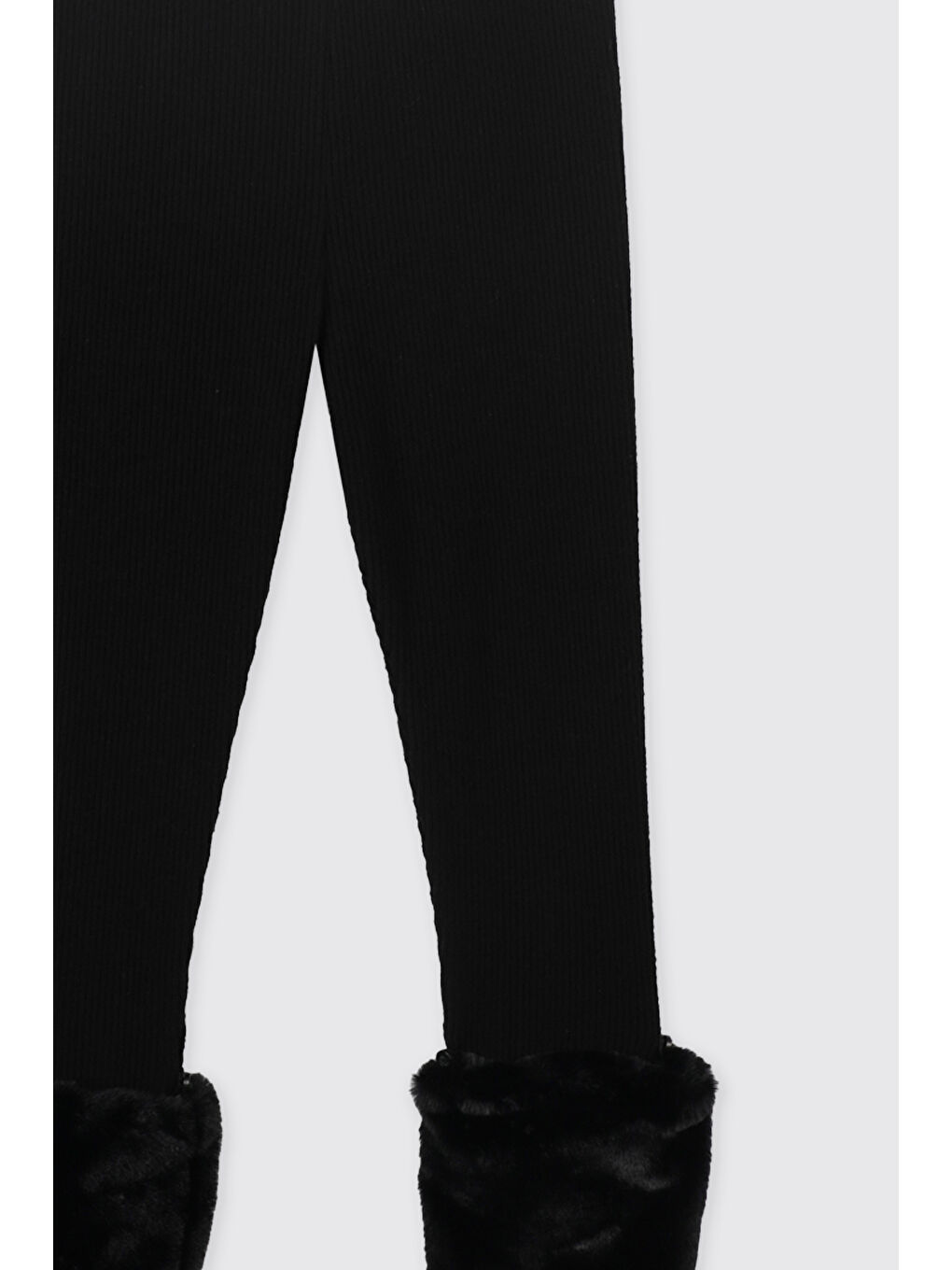 Kız Çocuk Yumuşak Dokulu Siyah Tayt-7