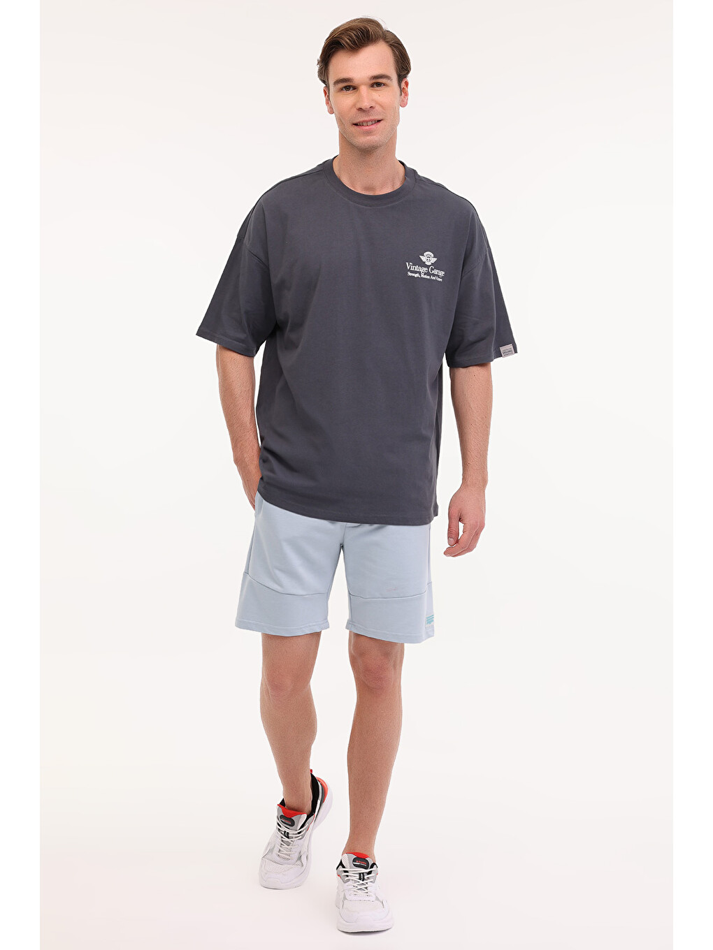 Ml Ordmu 11vntg204 5fx Gri Erkek Kısa Kol T-shirt-2