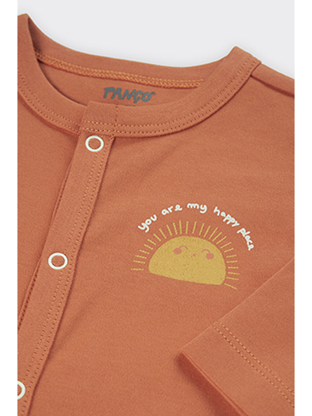 Kahverengi Unisex Çocuk Baskı Detaylı Tulum-2