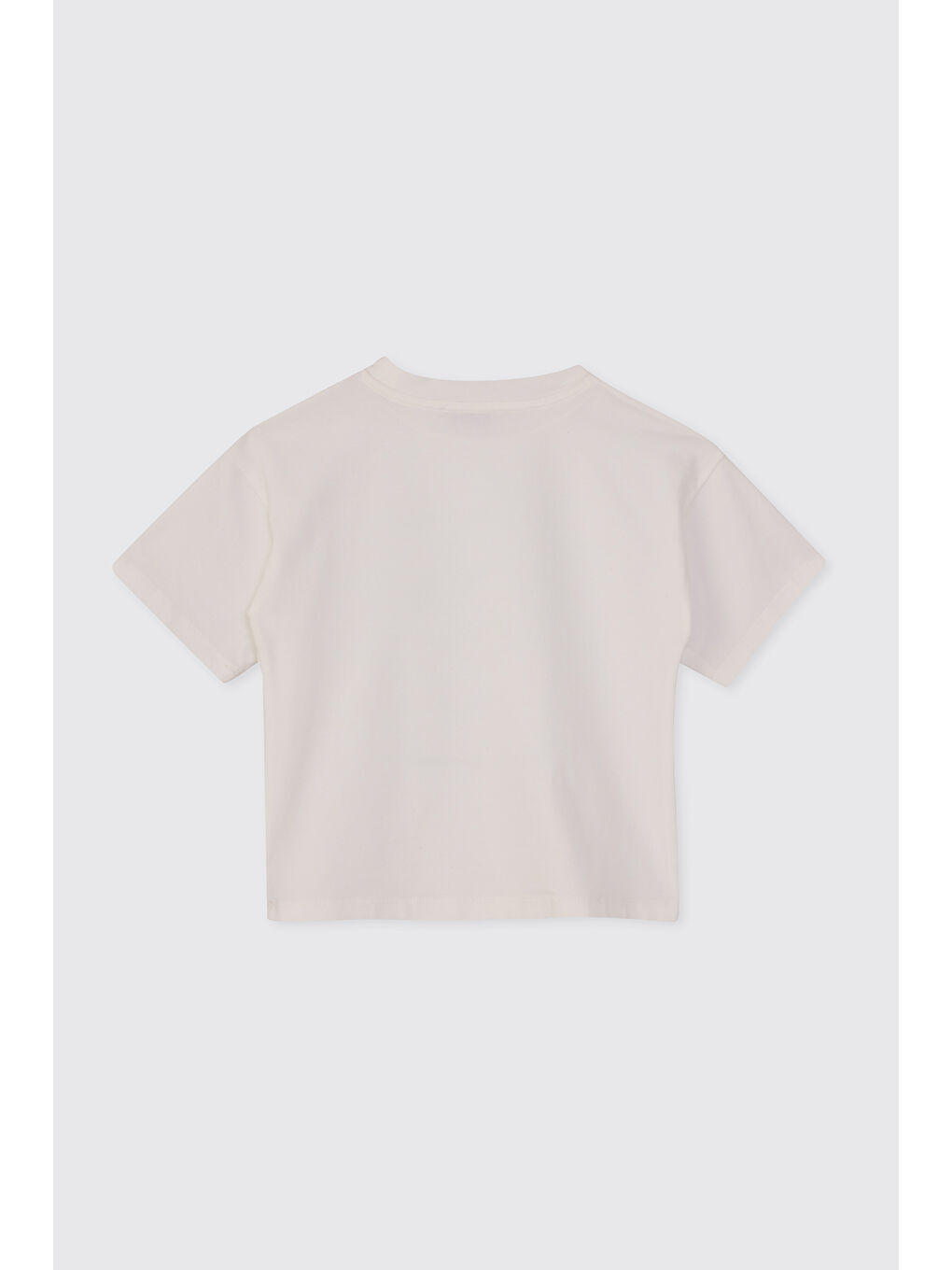 Kız Çocuk Kısa Kollu Beyaz Tişört-1