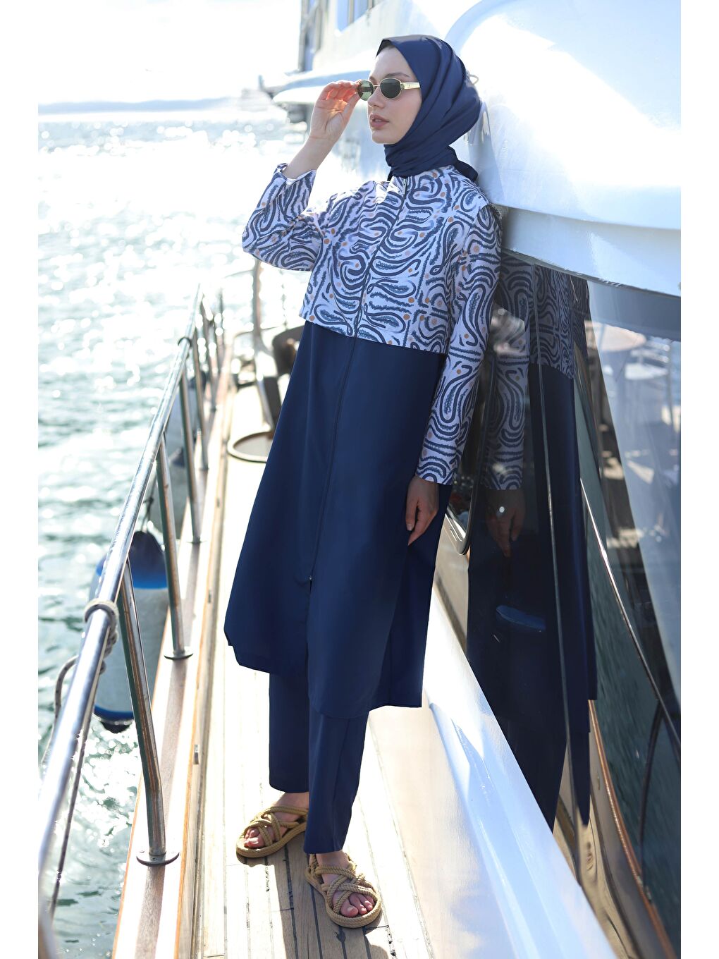 Desenli Yüzme Takımı Lacivert-2