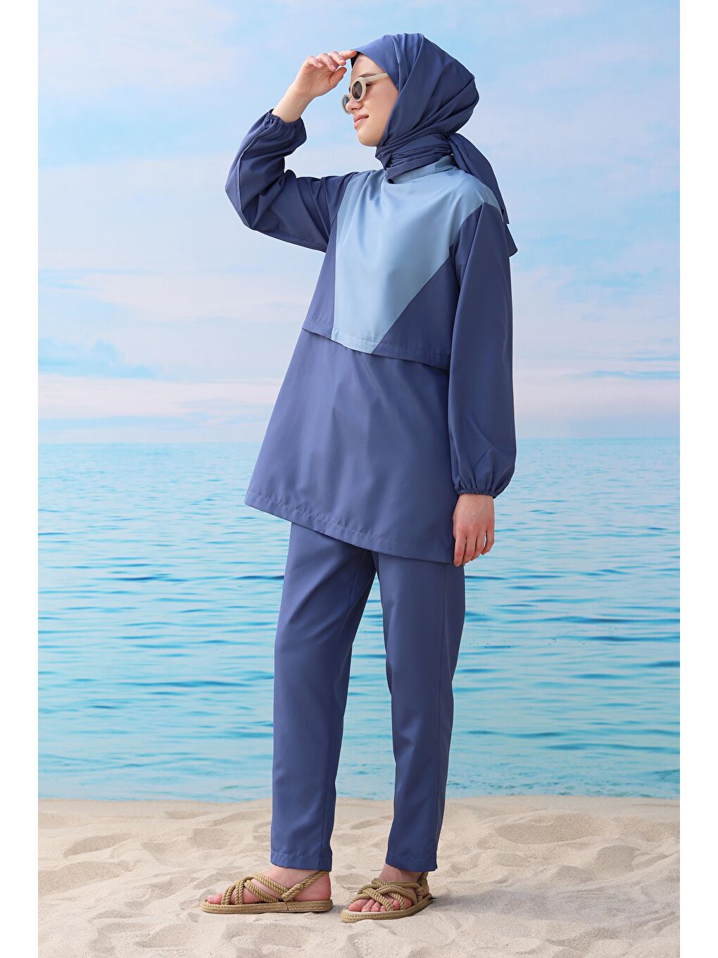 Garnili Yüzme Takımı Jean Mavi-1