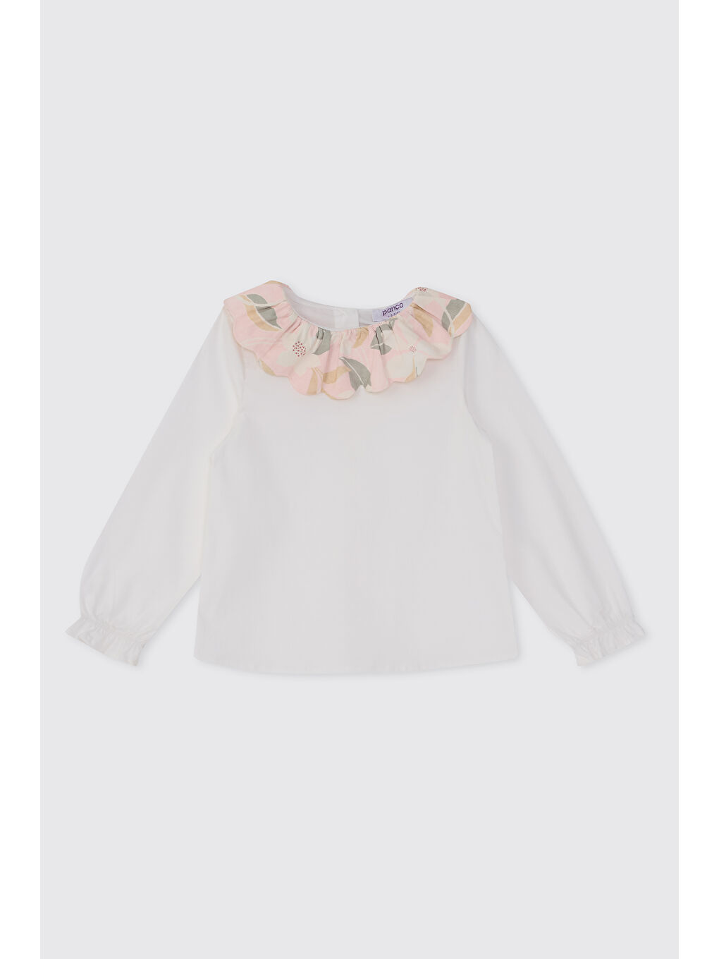 Kız Bebek Yakası Desenli Pembe Bluz