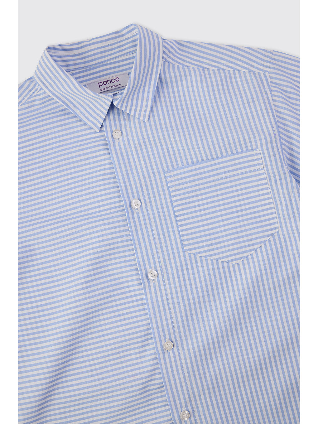 Erkek Çocuk Çizgili Mavi Gömlek-4