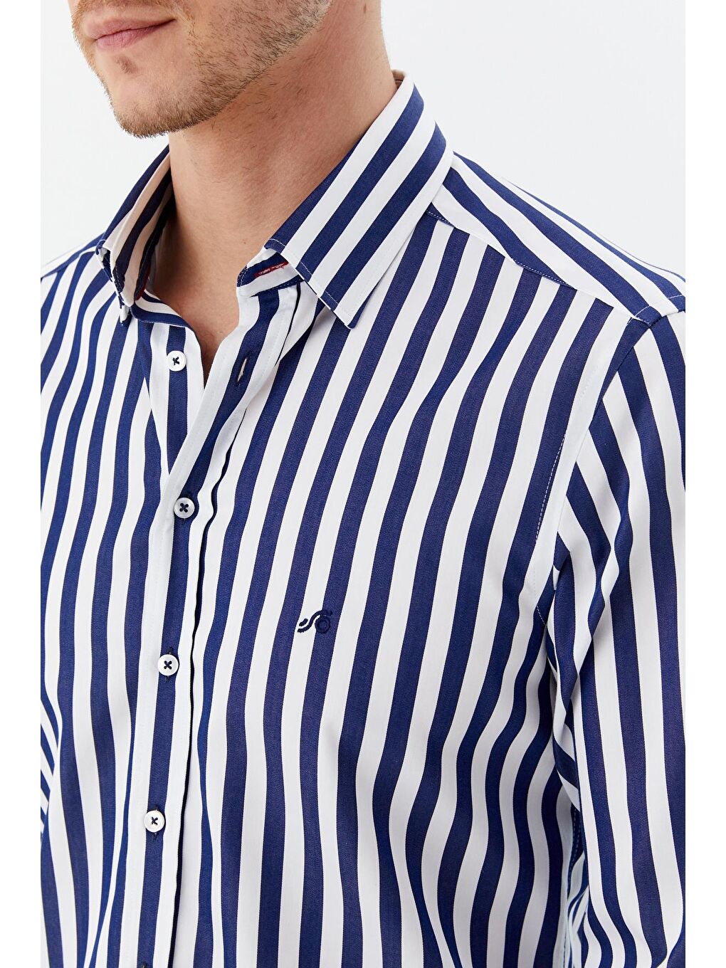 Erkek Lacivert %100 Pamuk Gömlek – Uzun Kollu-2