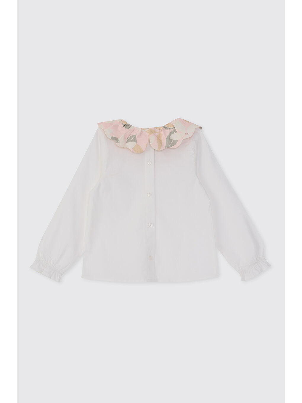 Kız Bebek Yakası Desenli Pembe Bluz-1