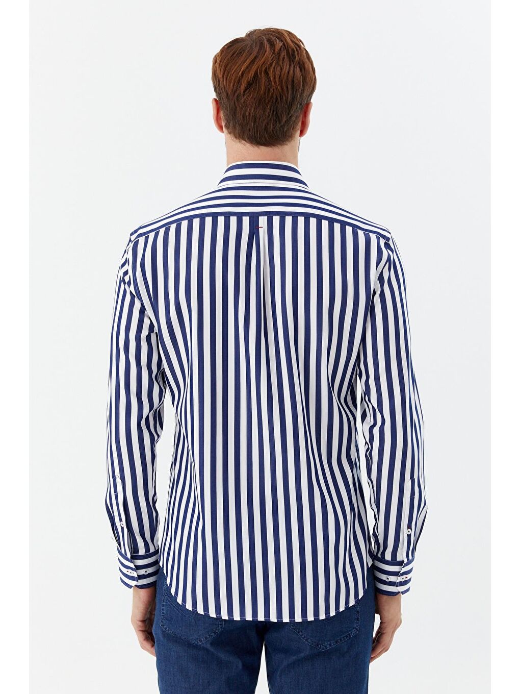 Erkek Lacivert %100 Pamuk Gömlek – Uzun Kollu-3