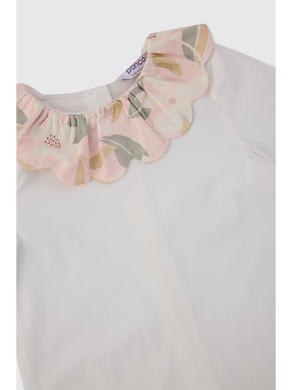 Kız Bebek Yakası Desenli Pembe Bluz-2