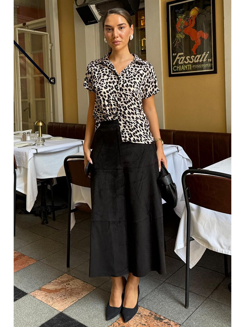 Siyah Süet Uzun Etek Mg2549-1