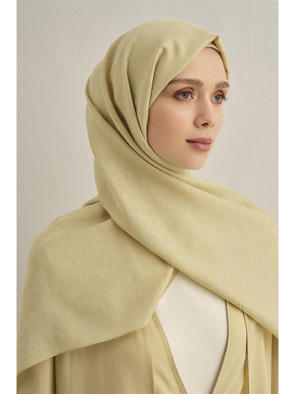 Sarı Pamora Dama Çerçeve Şal 2 51-3