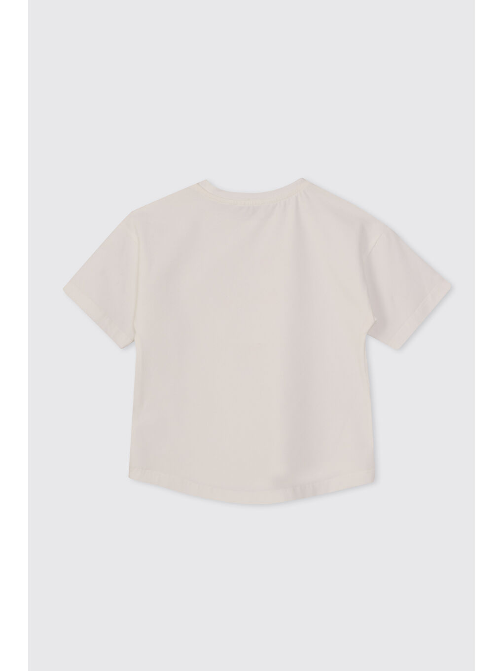 Kız Çocuk Baskılı Kısa Kollu Pembe Tişört-1